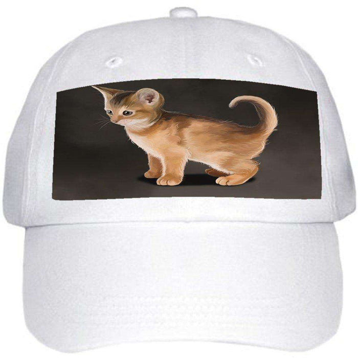 Abyssinian Kitten Cat Ball Hat Cap Off White