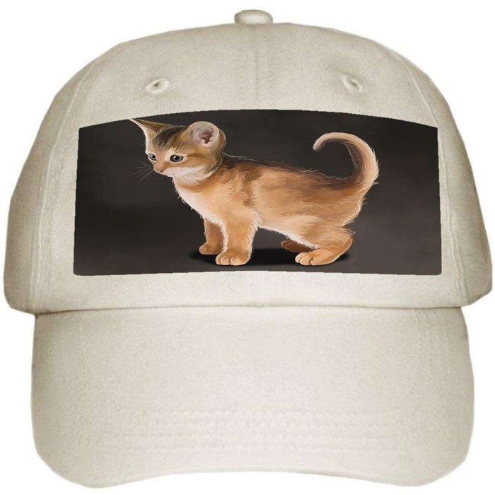 Abyssinian Kitten Cat Ball Hat Cap Off White
