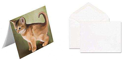 Abyssinian Kitten Cat Handmade Artwork Assorted Pets Greeting Cards and Note Cards with Envelopes for All Occasions and Holiday Seasons D177