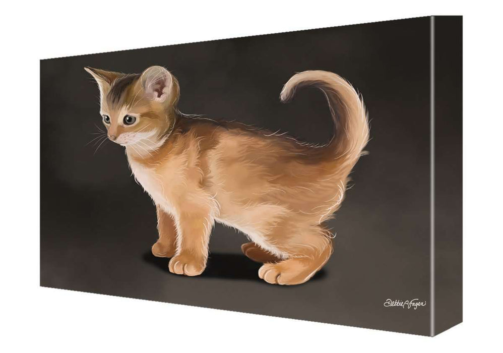 Abyssinian Kitten Cat Painting Printed on Canvas Wall Art Signed