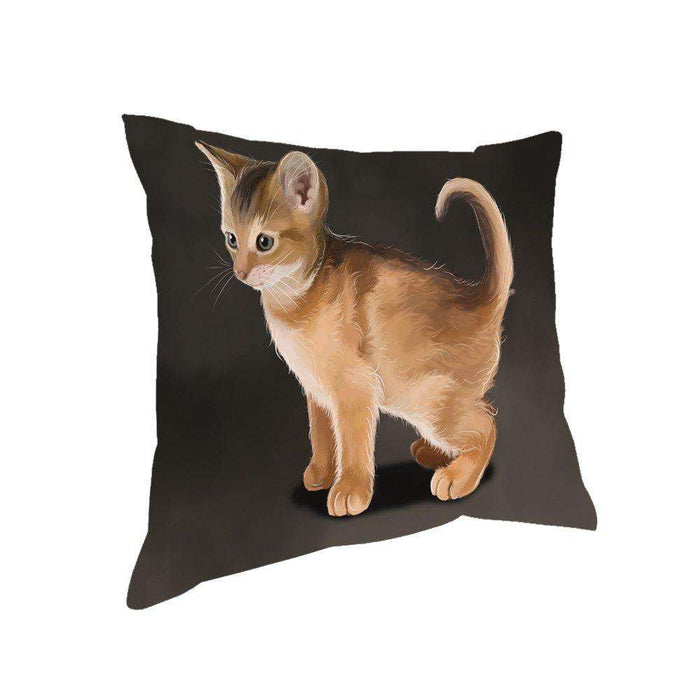 Abyssinian Kitten Cat Throw Pillow