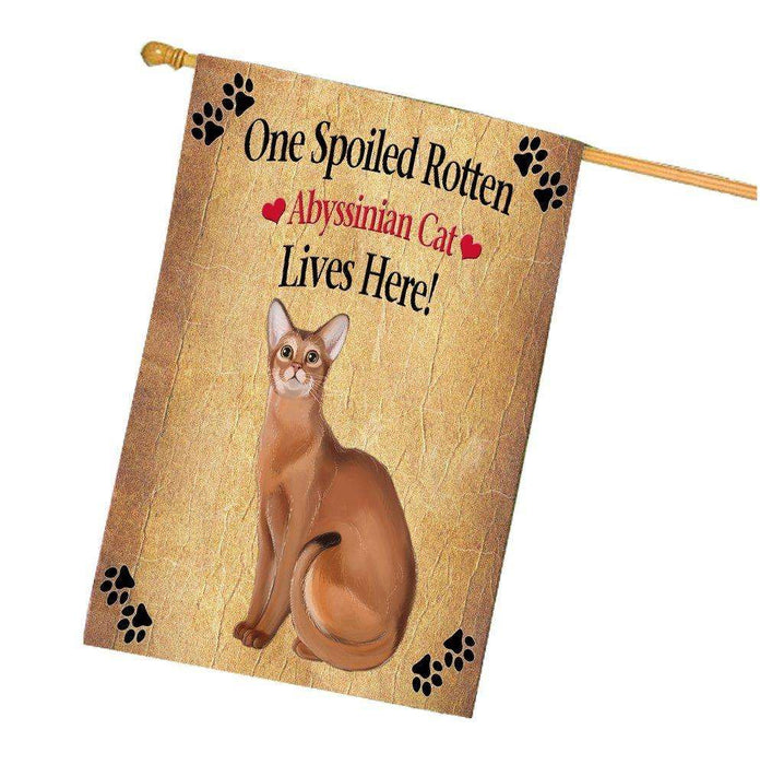 Abyssinian Spoiled Rotten Cat House Flag