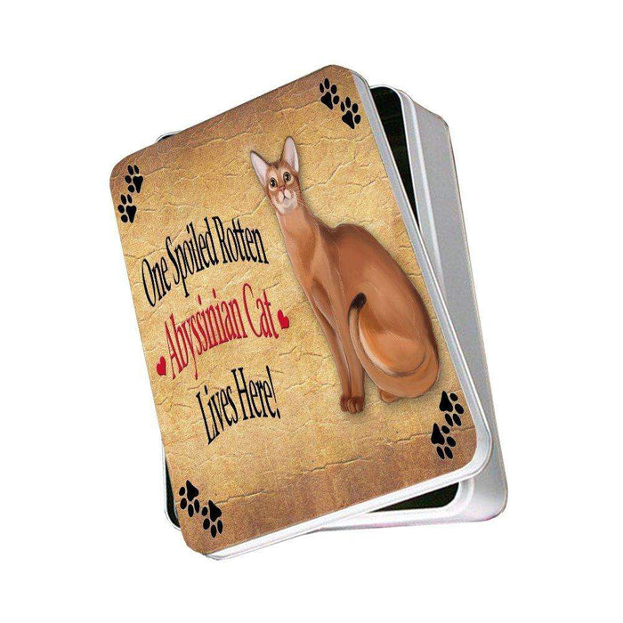 Abyssinian Spoiled Rotten Cat Photo Storage Tin