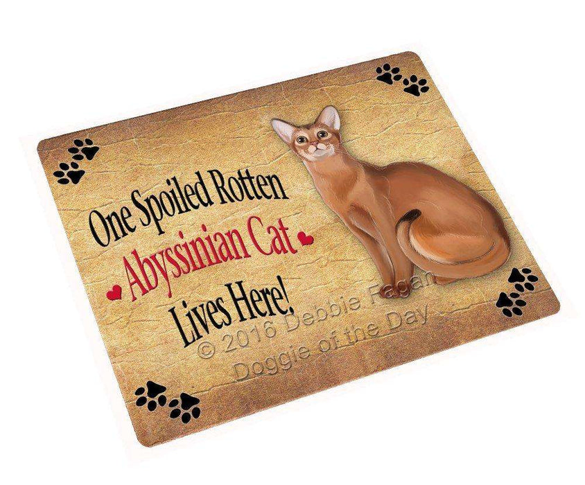 Abyssinian Spoiled Rotten Cat Tempered Cutting Board
