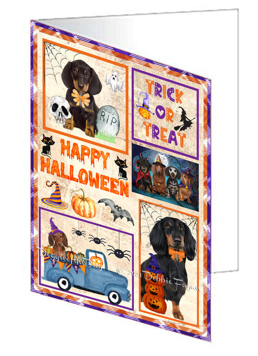 Happy Halloween Trick or Treat Affenpinscher Dogs Handmade Artwork Assorted Pets Greeting Cards and Note Cards with Envelopes for All Occasions and Holiday Seasons GCD76355