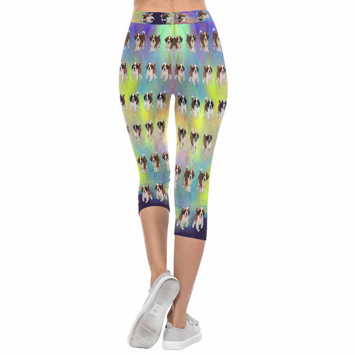 Saint Bernard Dogs  All-Over Low Rise Capri Leggings (Model L08)