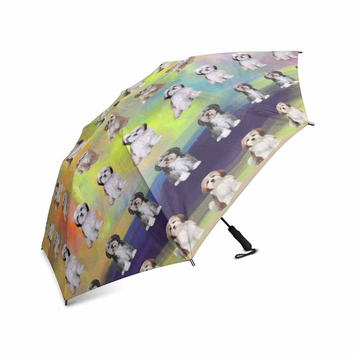 Malti Tzu Dogs  Semi-Automatic Foldable Umbrella