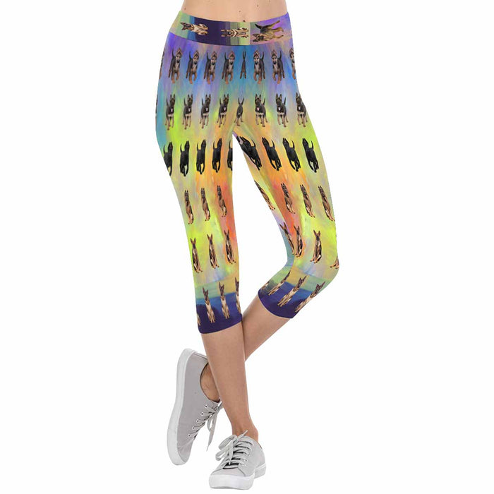 German Shepherd Dogs  All-Over Low Rise Capri Leggings (Model L08)