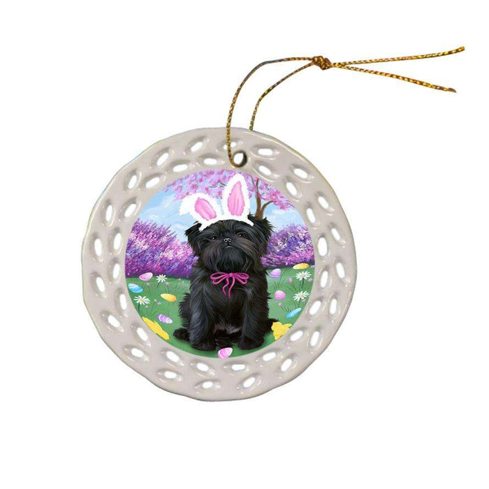 Affenpinscher Dog Easter Holiday Ceramic Doily Ornament DPOR49024