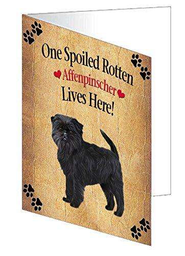 Affenpinscher Spoiled Rotten Dog Handmade Artwork Assorted Pets Greeting Cards and Note Cards with Envelopes for All Occasions and Holiday Seasons