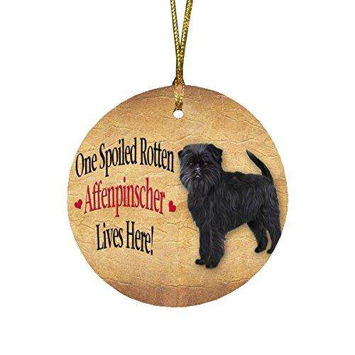 Affenpinscher Spoiled Rotten Dog Round Christmas Ornament