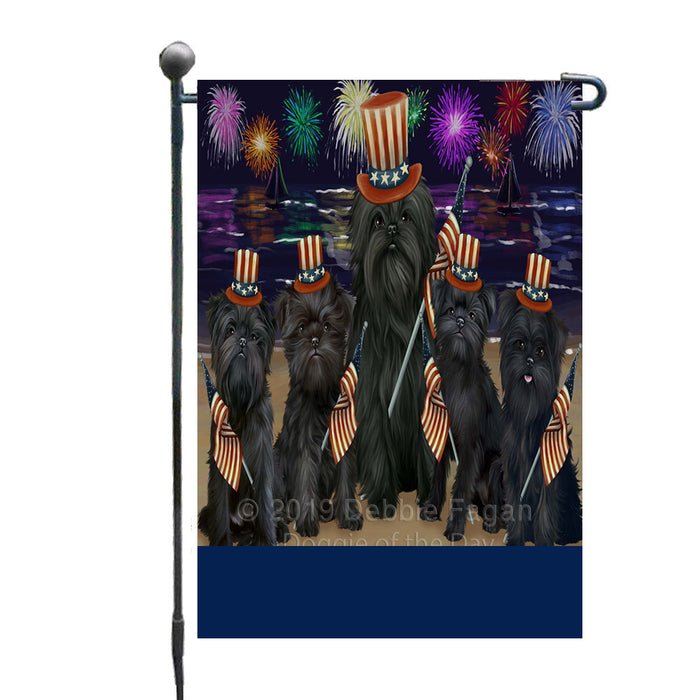 Personalized 4th of July Firework Affenpinscher Dogs Custom Garden Flags GFLG-DOTD-A57702