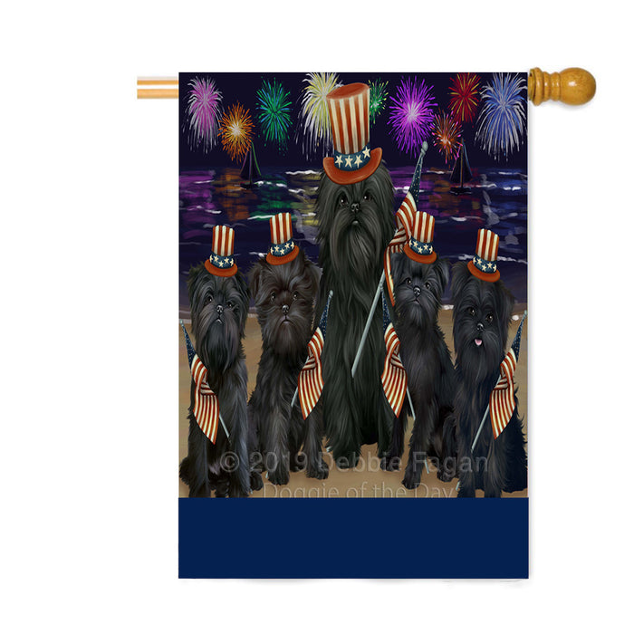 Personalized 4th of July Firework Affenpinscher Dogs Custom House Flag FLG-DOTD-A57758