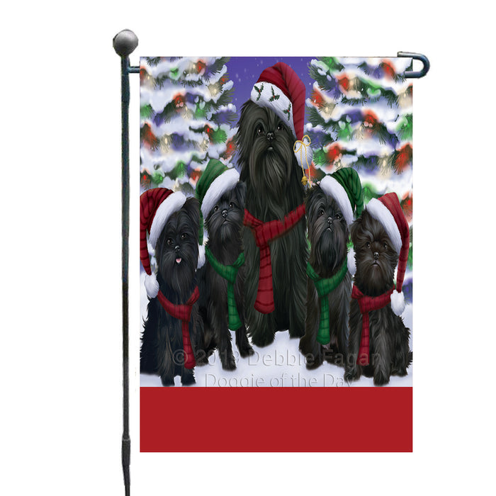 Personalized Christmas Happy Holidays Affenpinscher Dogs Family Portraits Custom Garden Flags GFLG-DOTD-A59076