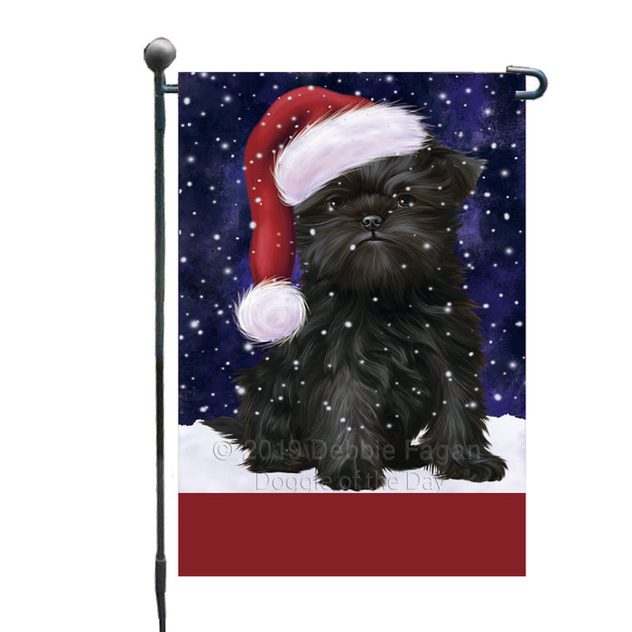 Personalized Let It Snow Happy Holidays Affenpinscher Dog Custom Garden Flags GFLG-DOTD-A62207