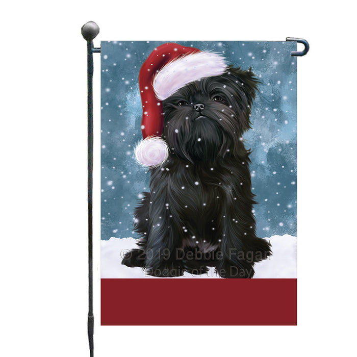 Personalized Let It Snow Happy Holidays Affenpinscher Dog Custom Garden Flags GFLG-DOTD-A62208