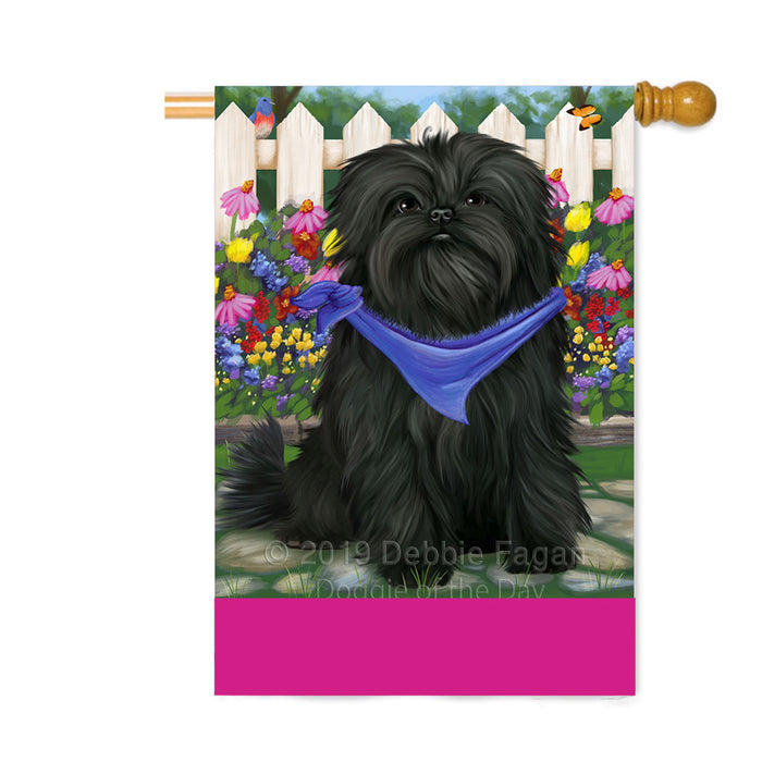 Personalized Spring Floral Affenpinscher Dog Custom House Flag FLG-DOTD-A62738
