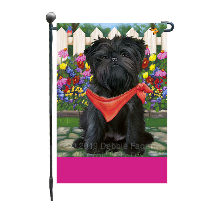 Personalized Spring Floral Affenpinscher Dog Custom Garden Flags GFLG-DOTD-A62684