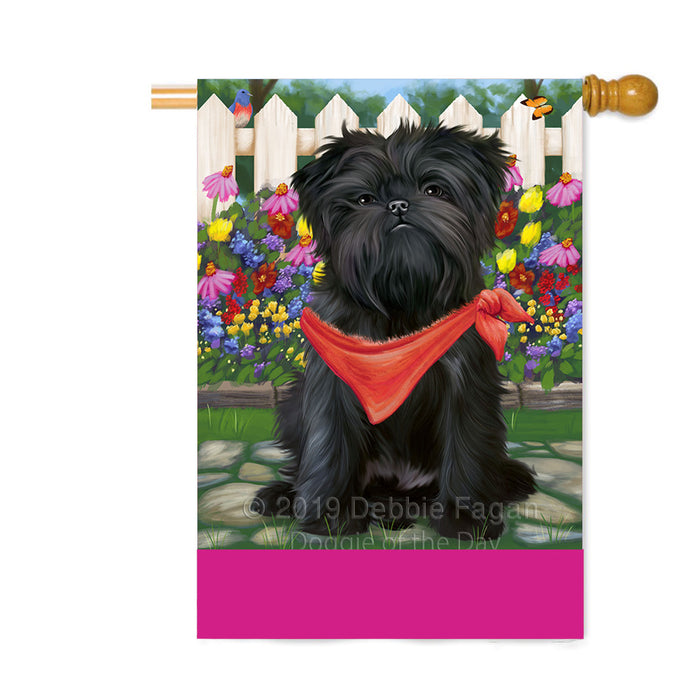 Personalized Spring Floral Affenpinscher Dog Custom House Flag FLG-DOTD-A62740