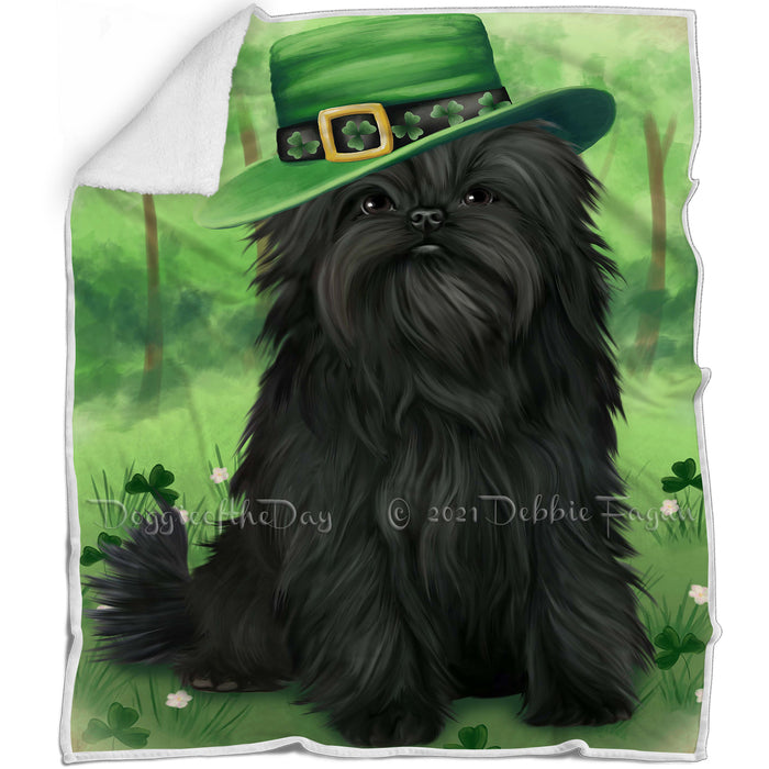St. Patricks Day Irish Portrait Affenpinscher Dog Blanket BLNKT51510