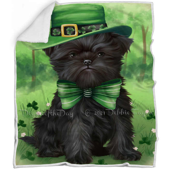St. Patricks Day Irish Portrait Affenpinscher Dog Blanket BLNKT51528