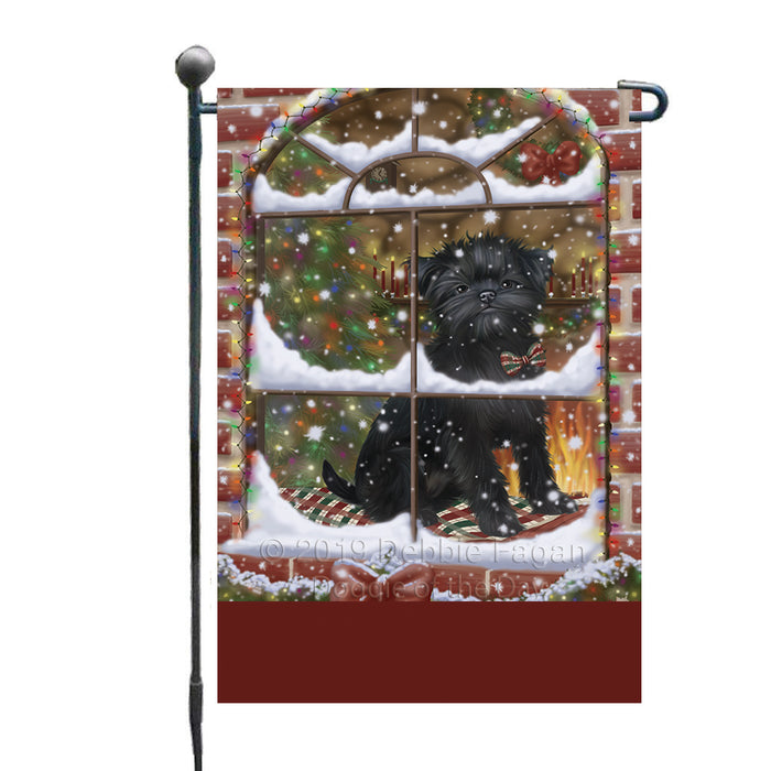 Personalized Please Come Home For Christmas Affenpinscher Dog Sitting In Window Custom Garden Flags GFLG-DOTD-A60098