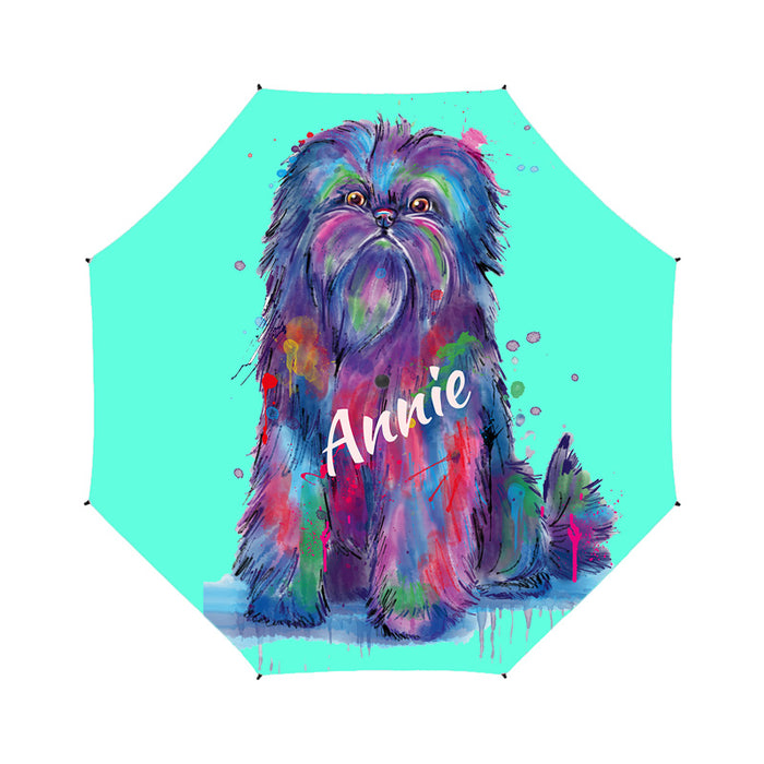 Custom Pet Name Personalized Watercolor Affenpinscher DogSemi-Automatic Foldable Umbrella