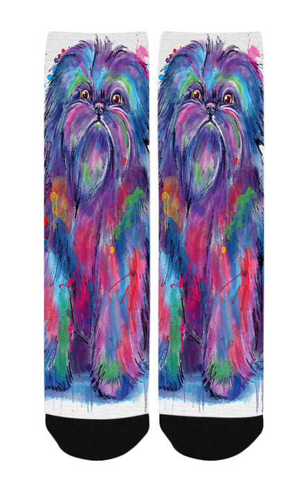 Watercolor Affenpinscher Dog Women's Casual Socks