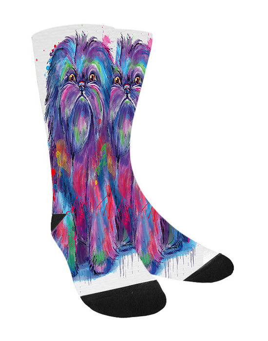 Watercolor Affenpinscher Dog Women's Casual Socks
