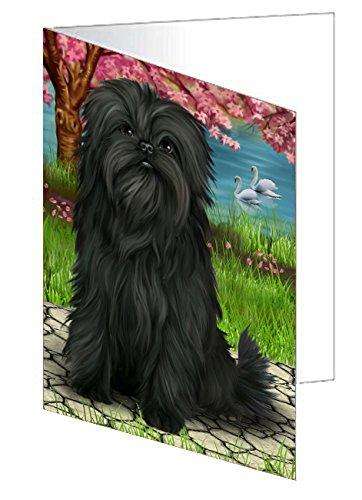 Affenpinschers Dog Handmade Artwork Assorted Pets Greeting Cards and Note Cards with Envelopes for All Occasions and Holiday Seasons D222