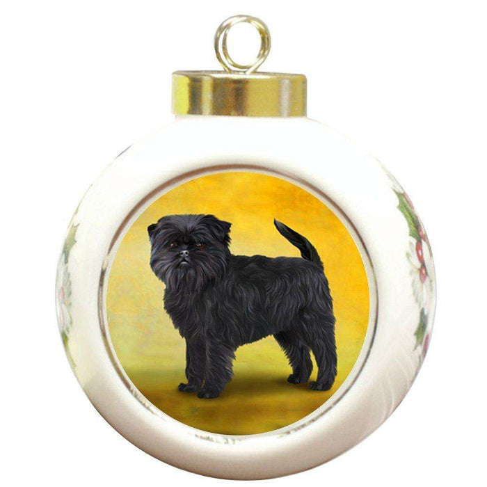 Affenpinschers Dog Round Ceramic Christmas Ornament
