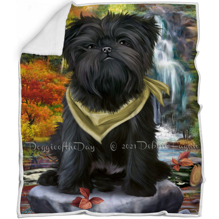 Scenic Waterfall Affenpinscher Dog Blanket BLNKT62445