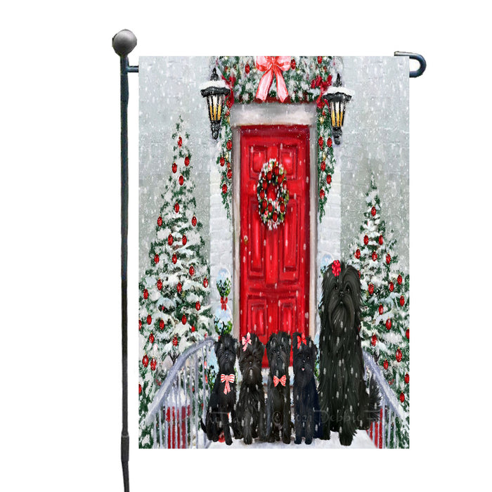Christmas Holiday Welcome Affenpinscher Dogs Garden Flags- Outdoor Double Sided Garden Yard Porch Lawn Spring Decorative Vertical Home Flags 12 1/2"w x 18"h