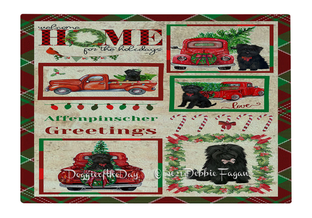 Welcome Home for Christmas Holidays Affenpinscher Dogs Cutting Board - Easy Grip Non-Slip Dishwasher Safe Chopping Board Vegetables C78811