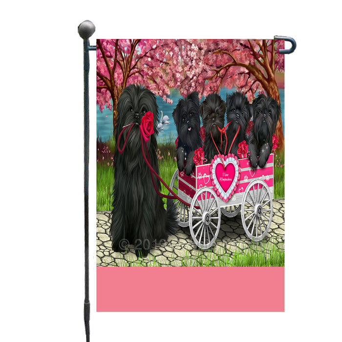 Personalized I Love Affenpinscher Dogs in a Cart Custom Garden Flags GFLG-DOTD-A62116