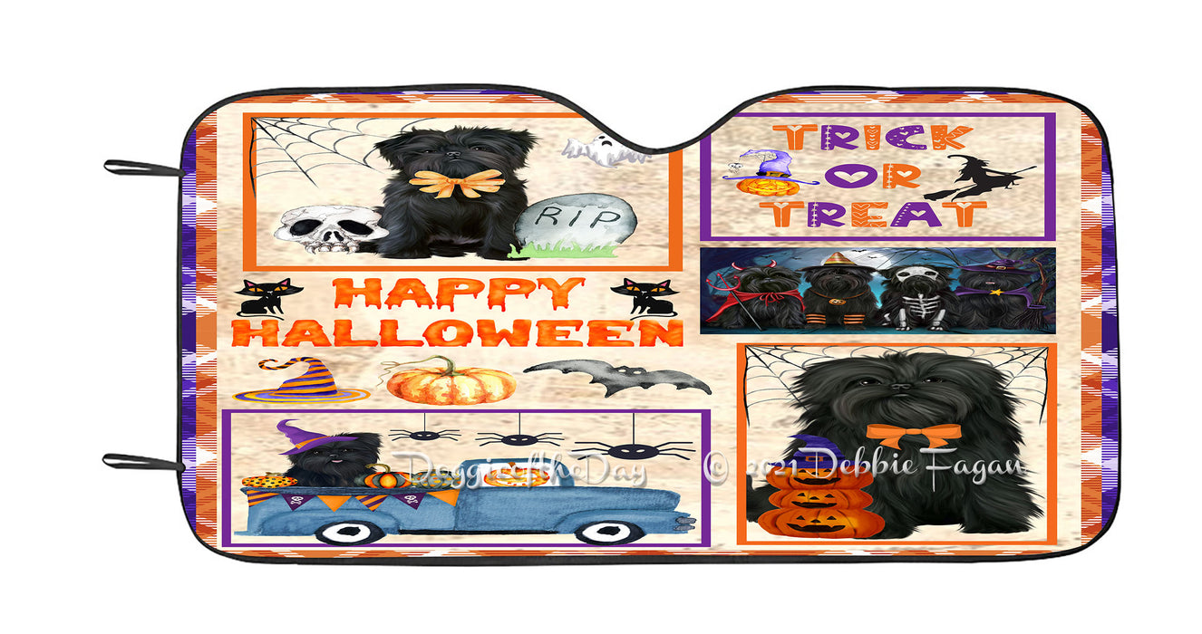 Happy Halloween Trick or Treat Affenpinscher Dogs Car Sun Shade Cover Curtain