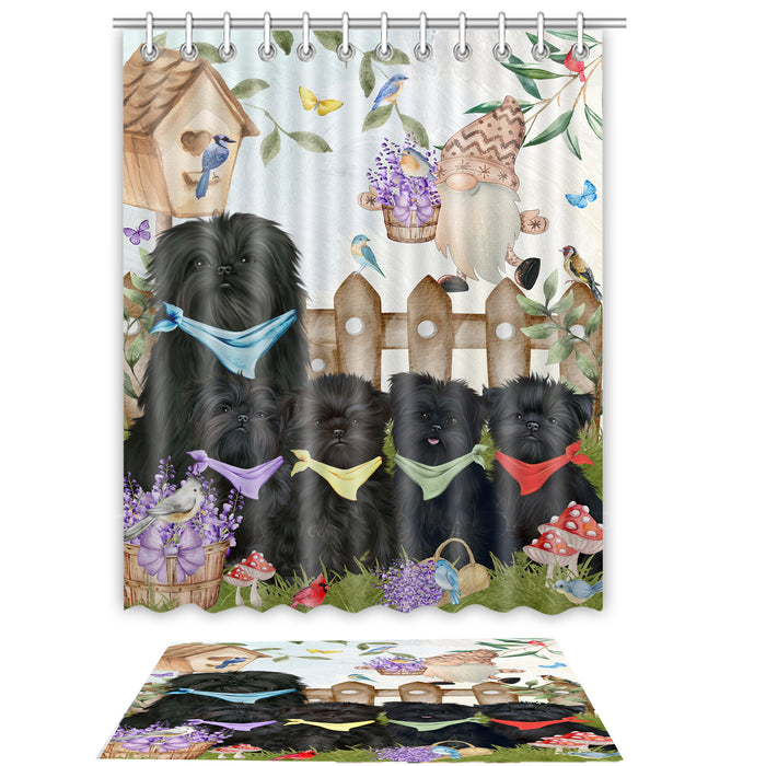 Affenpinscher Shower Curtain with Bath Mat Set, Custom, Curtains and Rug Combo for Bathroom Decor, Personalized, Explore a Variety of Designs, Dog Lover's Gifts