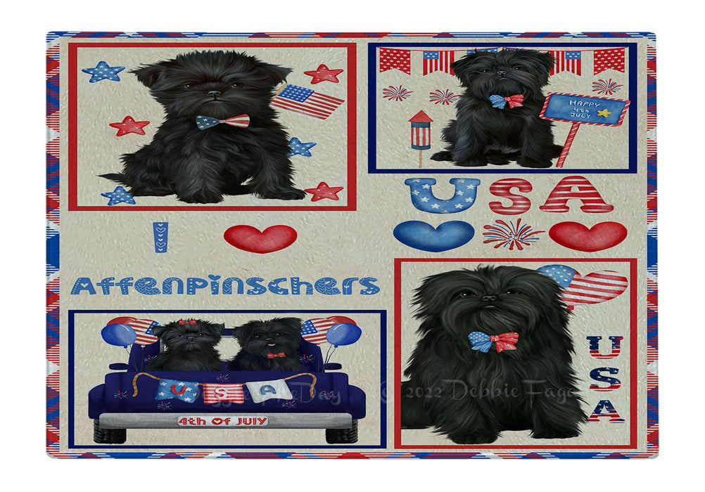 4th of July Independence Day I Love USA Affenpinscher Dogs Cutting Board - For Kitchen - Scratch & Stain Resistant - Designed To Stay In Place - Easy To Clean By Hand - Perfect for Chopping Meats, Vegetables