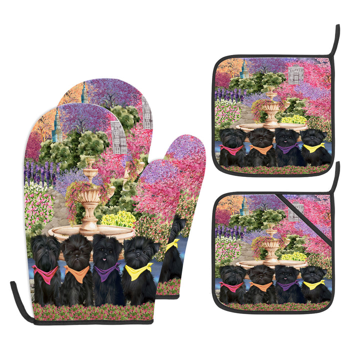 Affenpinscher Oven Mitts and Pot Holder Set: Kitchen Gloves for Cooking with Potholders, Custom, Personalized, Explore a Variety of Designs, Dog Lovers Gift