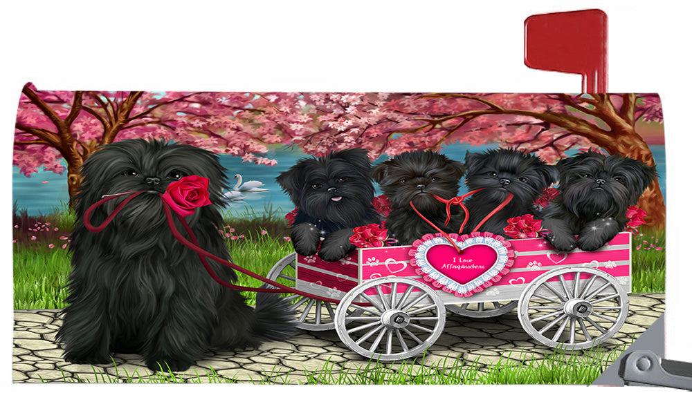 I Love Affenpinscher Dogs in a Cart Magnetic Mailbox Cover MBC48521