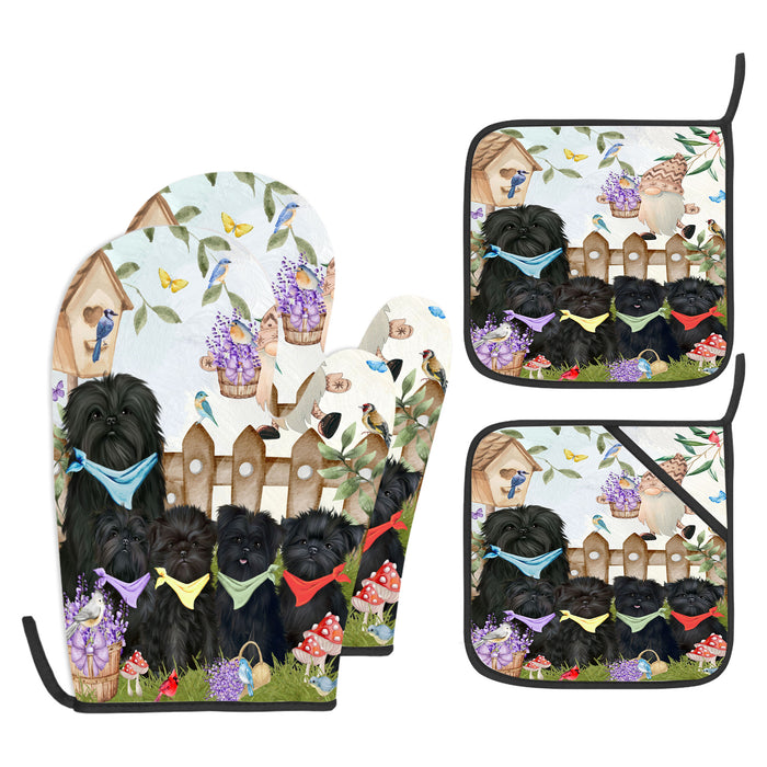 Affenpinscher Oven Mitts and Pot Holder Set: Explore a Variety of Designs, Personalized, Potholders with Kitchen Gloves for Cooking, Custom, Halloween Gifts for Dog Mom