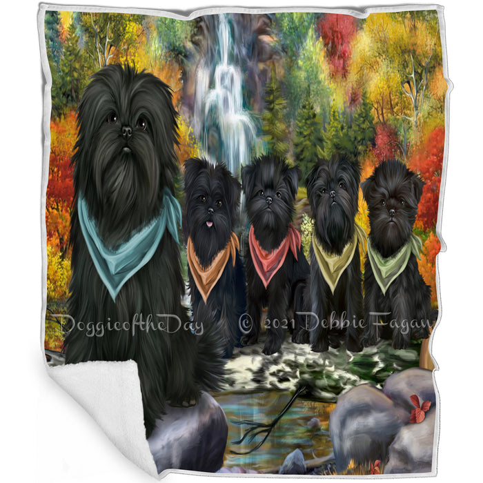 Scenic Waterfall Affenpinschers Dog Blanket BLNKT62418