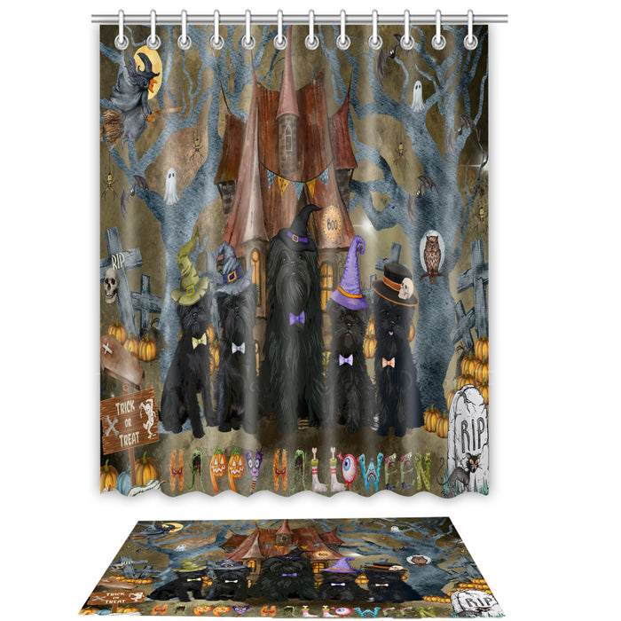 Affenpinscher Shower Curtain & Bath Mat Set, Custom, Explore a Variety of Designs, Personalized, Curtains with hooks and Rug Bathroom Decor, Halloween Gift for Dog Lovers