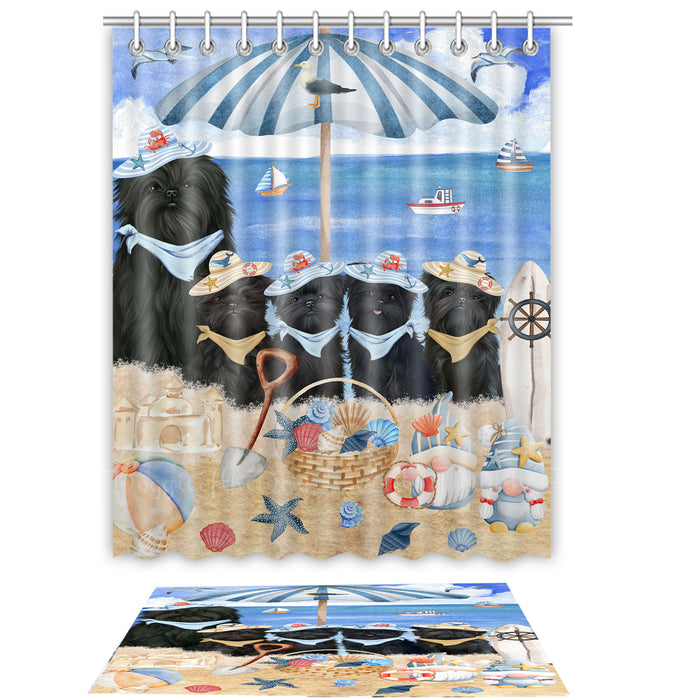 Affenpinscher Shower Curtain & Bath Mat Set - Explore a Variety of Personalized Designs - Custom Rug and Curtains with hooks for Bathroom Decor - Pet and Dog Lovers Gift