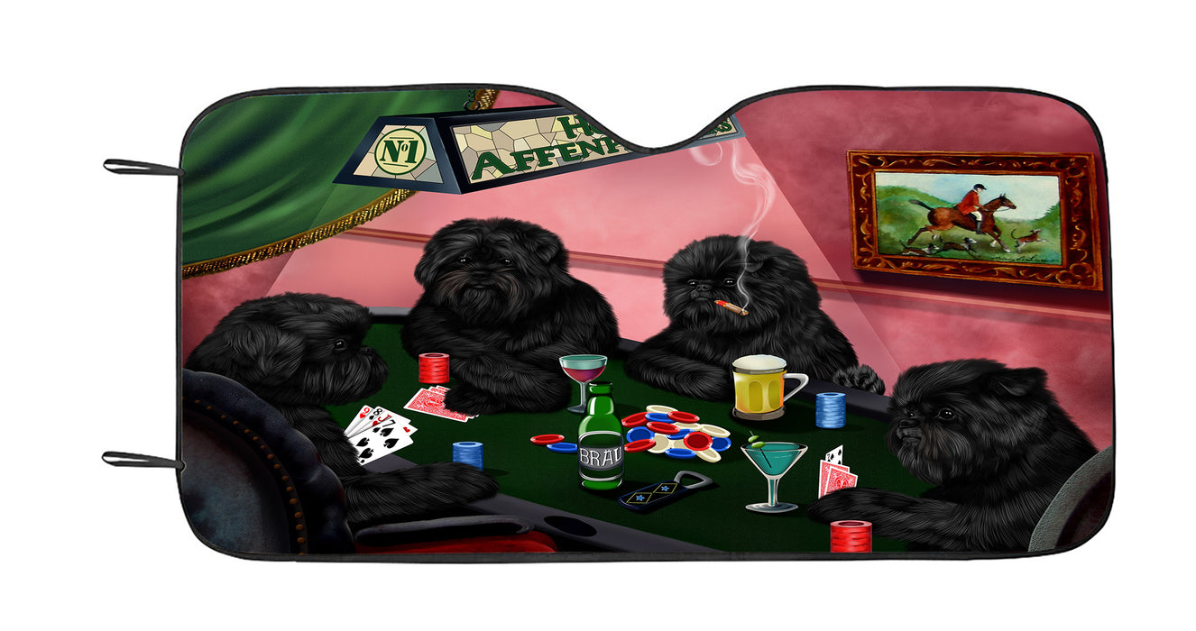 Home of  Affenpinscher Dogs Playing Poker Car Sun Shade