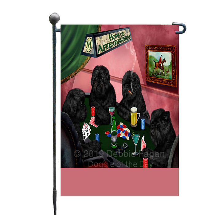Personalized Home of Affenpinscher Dogs Four Dogs Playing Poker Custom Garden Flags GFLG-DOTD-A60226