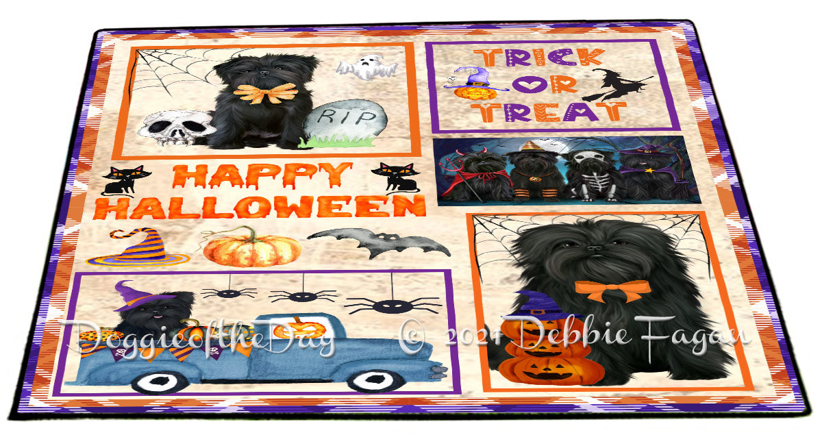 Happy Halloween Trick or Treat Affenpinscher Dogs Indoor/Outdoor Welcome Floormat - Premium Quality Washable Anti-Slip Doormat Rug FLMS57952