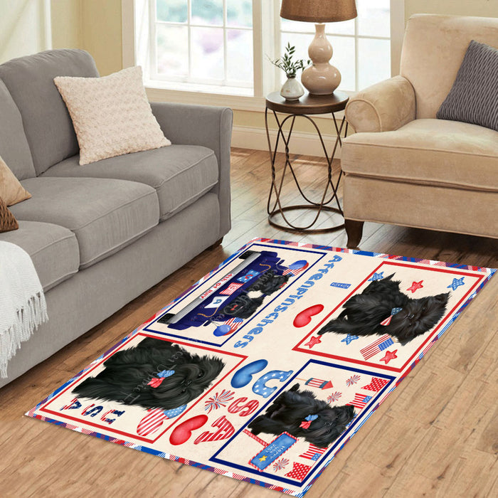 4th of July Independence Day I Love USA Affenpinscher Dogs Area Rug - Ultra Soft Cute Pet Printed Unique Style Floor Living Room Carpet Decorative Rug for Indoor Gift for Pet Lovers