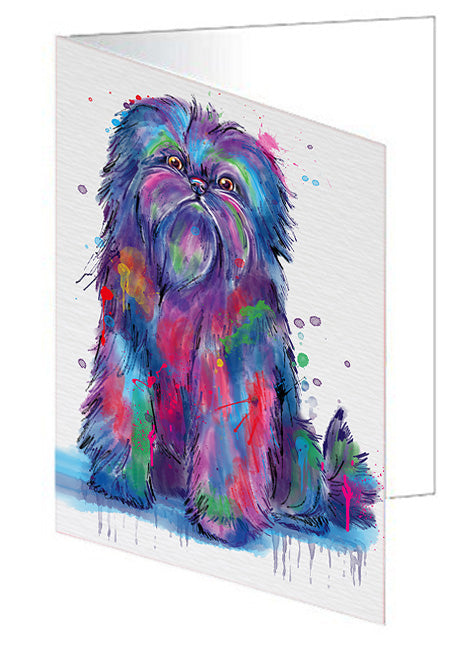 Watercolor Affenpinscher Dog Handmade Artwork Assorted Pets Greeting Cards and Note Cards with Envelopes for All Occasions and Holiday Seasons GCD76706