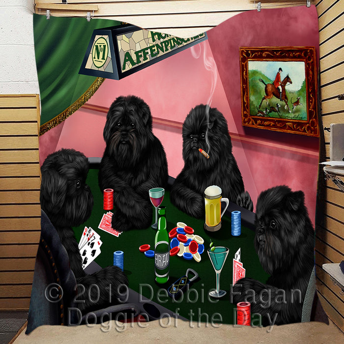 Home of  Affenpinscher Dogs Playing Poker Quilt